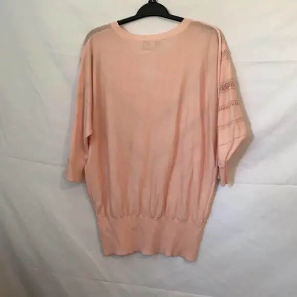 NY&Co Light Pink Ribbed Waist Mid Sleeve Sweater - Picture 5 of 9